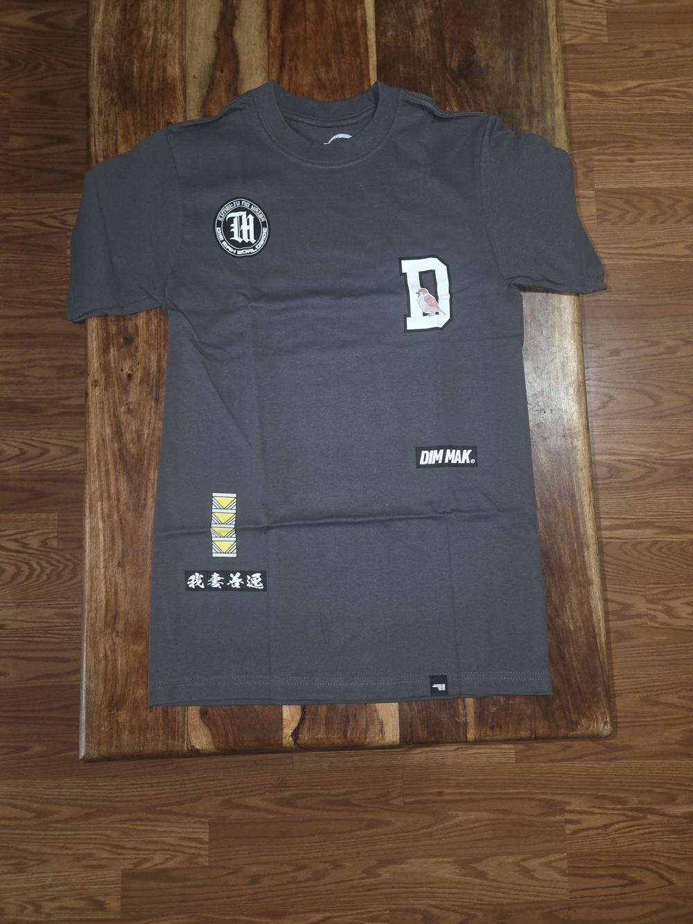 Steve Aoki's Dim Mak/Demon Slayer Collab Men's Gray Washed Tee
